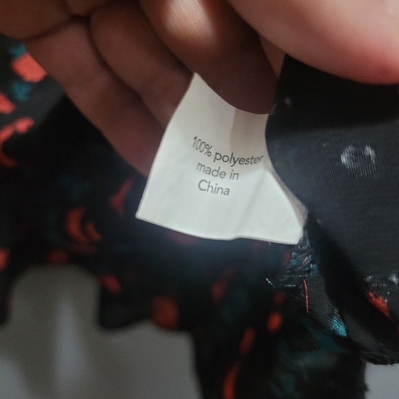 Lane Bryant Black Floral Sheer Button Up Shirt - Picture 5 of 8